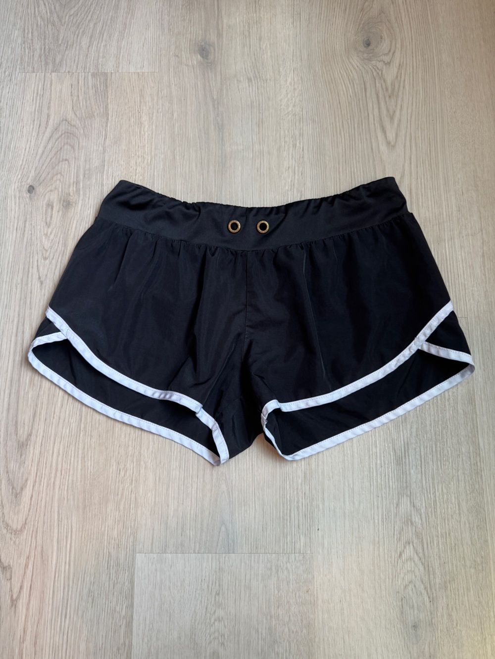 Aeropostale Black Athletic Shorts with White Trim